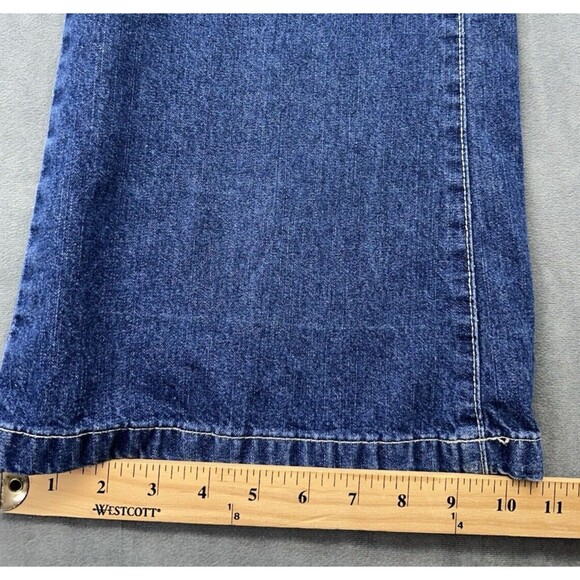 Nothing Jeans Womens 20 Blue Wide Flared Denim Y2K Button Fly Pockets Plus - Picture 11 of 12